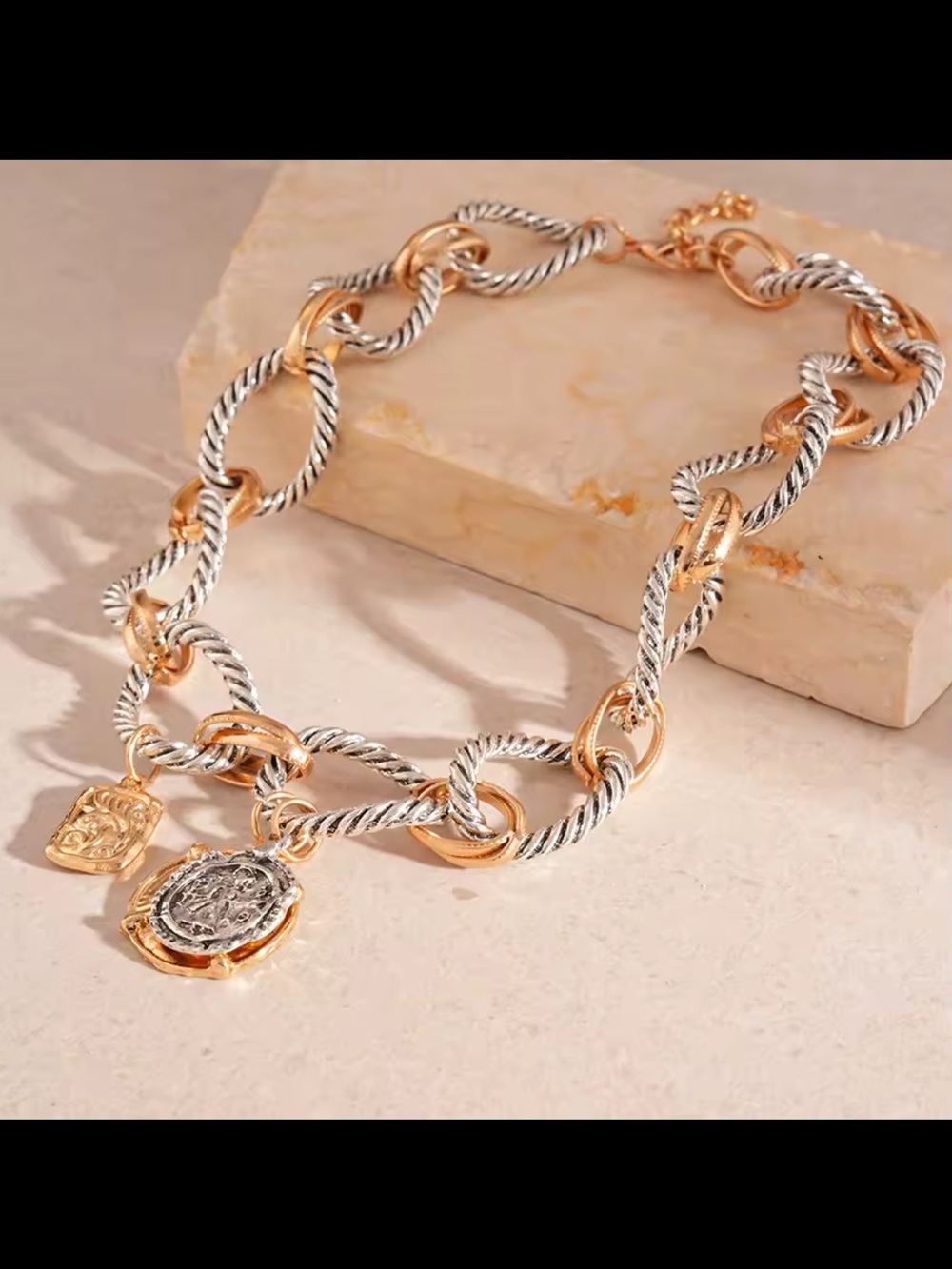 Celestial Coin Charm Link Necklace - Picture 4 of 7